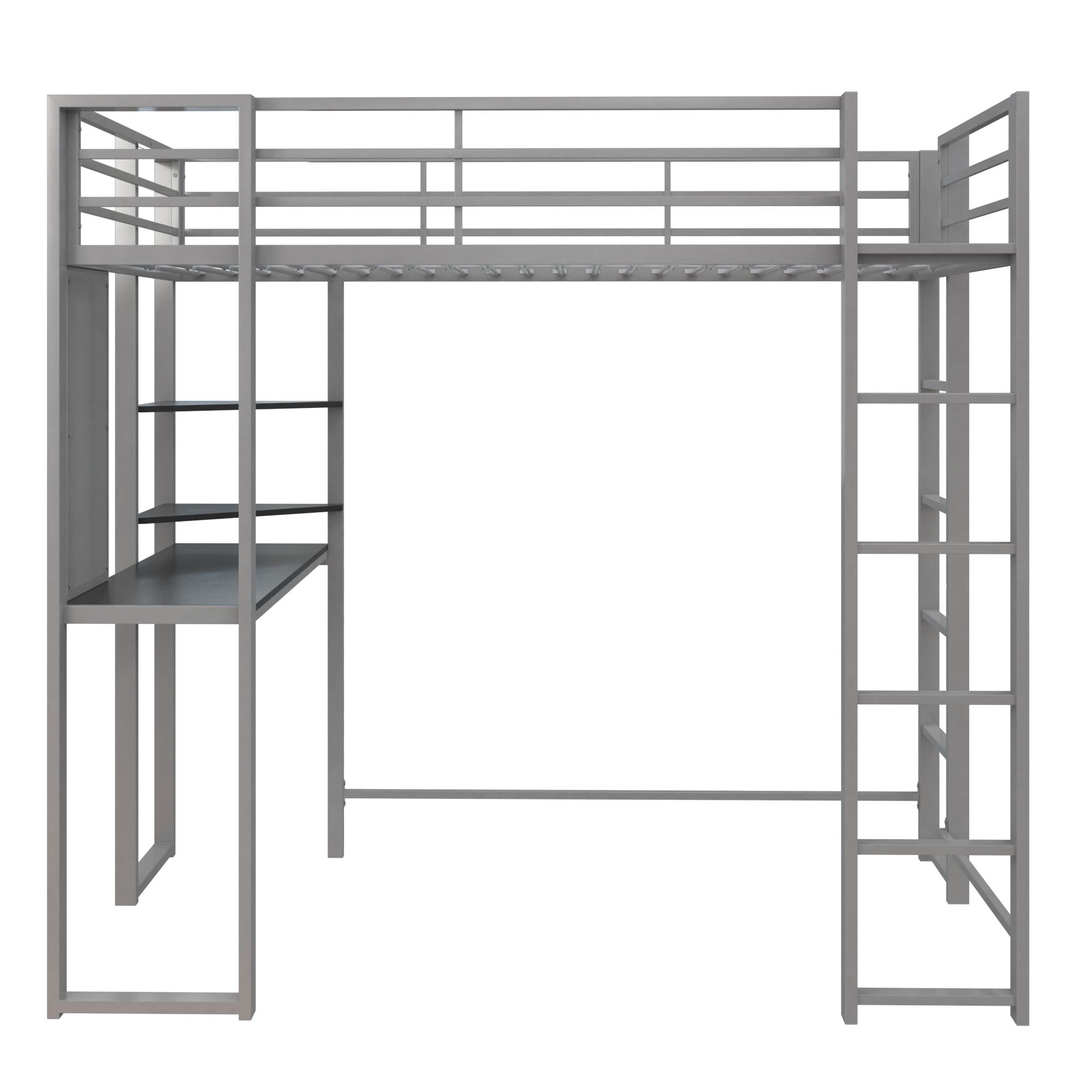 Teen Novogratz Hunter Twin Size Metal Loft Bed, Silver - Walmart.com