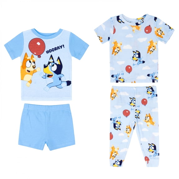 Bluey Balloon Pattern Toddler's 4-Piece Pajama Set-Toddler 2T