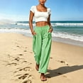 thumbnail image 3 of BLVB Womens Striped Pants Wide Leg Flowy Palazzo Pants Summer Beach Vacation Outfits Loose Trousers with Pockets, 3 of 6