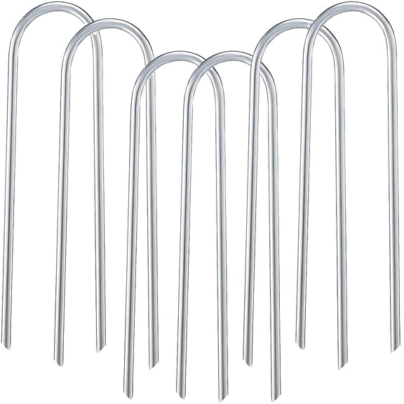 LAMIRO Trampolines Wind Stakes Heavy Duty U Type Sharp Ends Safety Ground Anchor Galvanized Steel for Soccer Goals,Camping Tents and Huge Garden Decoration