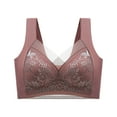 thumbnail image 1 of Gibobby Sujetador con aros de talla grande con correa para el hombro y copa moldeadora de encaje Sexy para mujer Sujetadores para mujer(Rojo de la sandía,6XG), 1 of 2