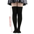 thumbnail image 4 of (1 pair) Solid color over-the-knee stockings, high socks-black, 4 of 9