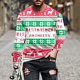thumbnail image 2 of VALMASS Chemises de Noël Laides pour Hommes Col Rond Graphiques de Noël Manches Longues Blouses Grande Taille Décontractées Légères (L, Multicolore-C), 2 of 5