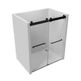 thumbnail image 6 of Yesurprise Glass Shower Door, Frameless Shower Door with 2 Towel Bar Handles, 4 Rollers, Transparent Tempered Glass, Sliding Glass Shower Door, Reversible Installation, 6 of 7