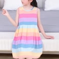 thumbnail image 3 of MHZLDYZ Girls Summer Dress Summer New Colorful Stripe Sleeveless Strap Round Neck Girls' Soft Comfortable Fashion Casual Dress Dresses for Girls 10-12 (Hot Pink,100), 3 of 6