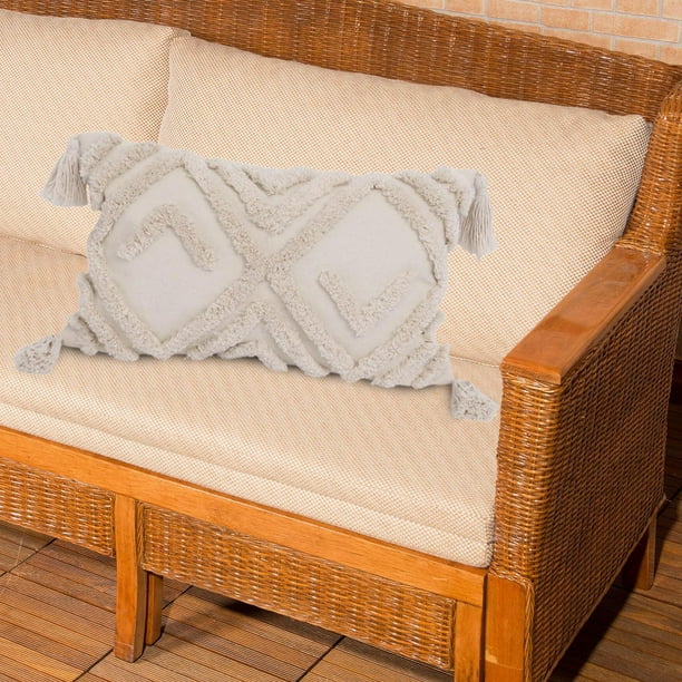 Boho Pillow Cover Woven Tufted Decorative Pillow Covers Square
