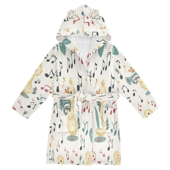 BZSMCE Bathrobes Belt Hooded Duck Adventure Creative Pattern