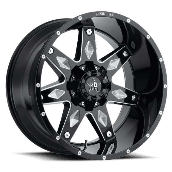LUXXX HD Alloy Rims LHD9 22X12 8X165 -44 122.1 Gloss Black Milled