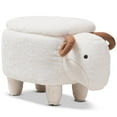thumbnail image 1 of Baxton Studio Pouf de Rangement en Laine de Mouton en Blanc, 1 of 9