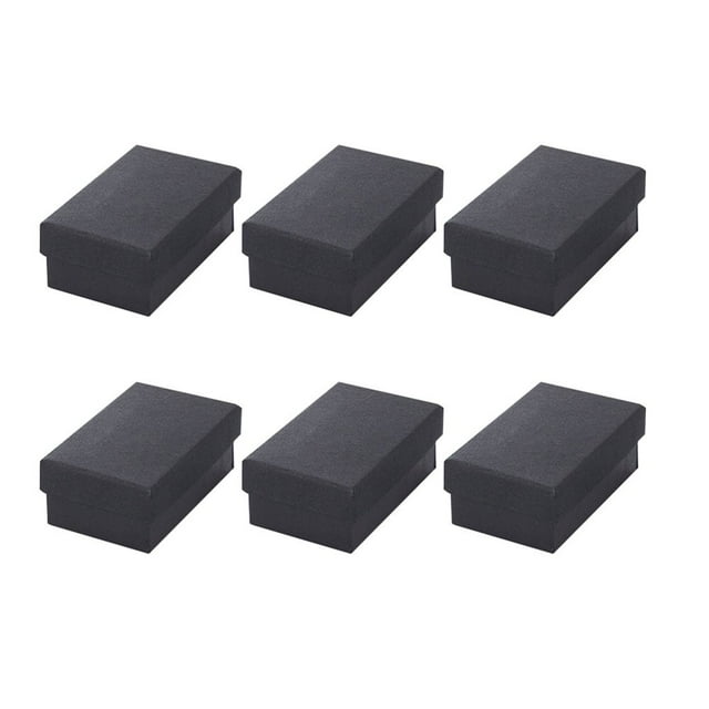 25PCS Large Size Jewelry Box Black Kraft Paper Ring Stud Earrings Necklace Jewelry Box Storage Box(Black)