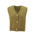 thumbnail image 4 of Jxximdong Casual Vests for Women, Lady Sleeveless Knit Cardigan Casual Cropped Button Down Open Front Sweater Vest with Pockets, Women's Coats Yellow, 4 of 5