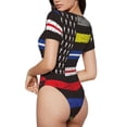 thumbnail image 2 of Kdxio First Responder American Flag for Women's Short-Sleeved Onesie Stylish Round Neck Pajamas Bodysuit Jumpsuit Nightwear-Medium, 2 of 7