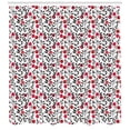 thumbnail image 3 of Ambesonne Cranberry Shower Curtain, Yummy Berries Leafage, 69"Wx84"L, Ruby Maroon and Black, 3 of 3