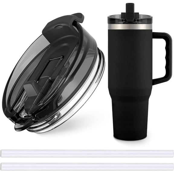 Jmoe USA 40 oz Replacement Lid For Yukon Fit Forty Tumbler With Handle | 2 in 1 Straw Lid | Made of BPA Free Tritan Plastic | 100% Leakproof Design | Dishwasher Safe (1-Pack)