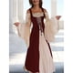 thumbnail image 5 of Disfraz Medieval Renacentista para Mujer, Cosplay Sobre Vestido Vino Tinto L, 5 of 8