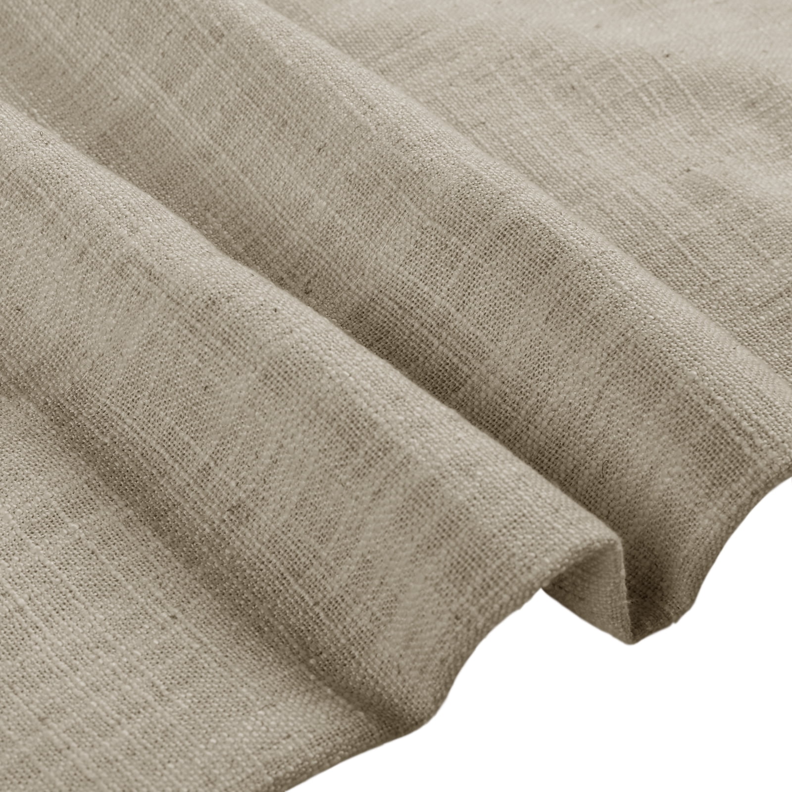 TWOPAGES Polyester Linen Drape 84 W X 72 L Inch Grommet Header Light Filtering Privacy Protection Drape for Bedroom, 1 Panel, Grey Beige