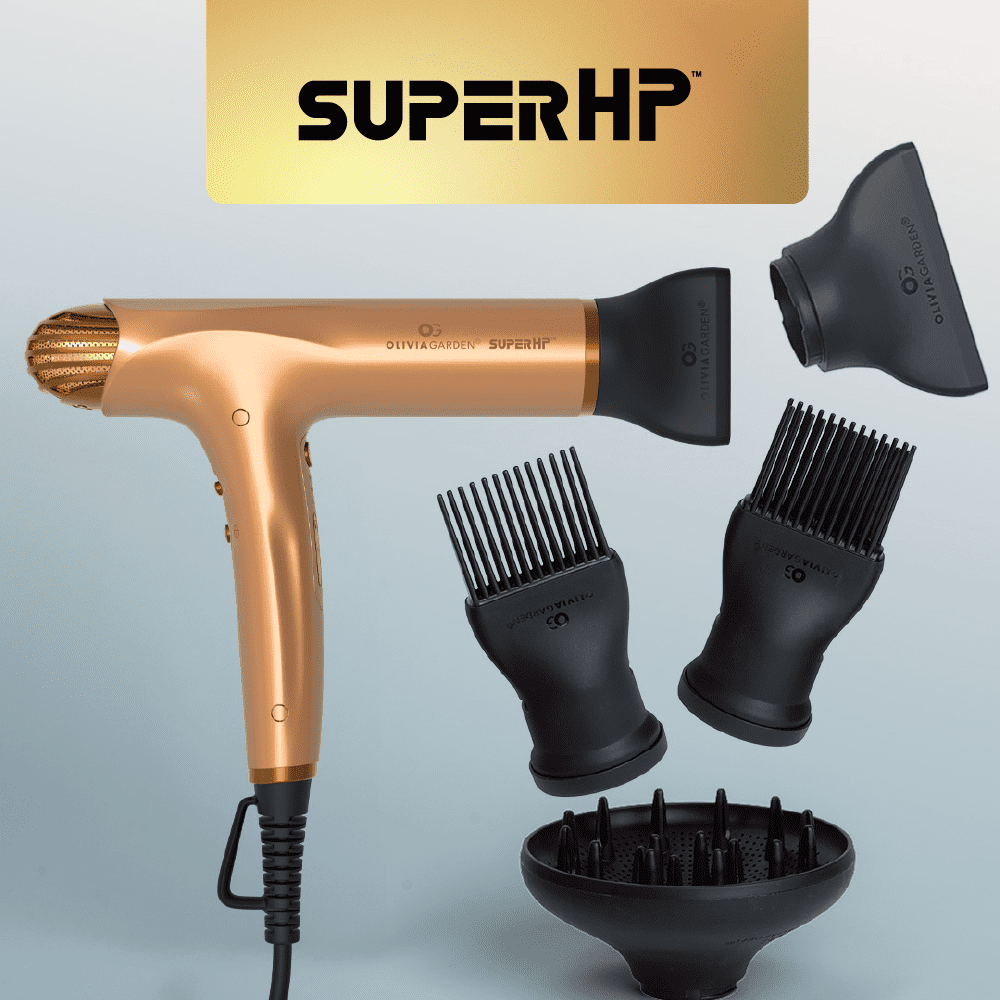 SuperHP Bronze Special Edition Hair Dryer (with two comb attachments, two nozzles, two cleaning brushes and diffuser)