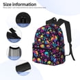 thumbnail image 3 of Yield Skull rainbow color mushroom Print Backpack for Women Men, Lightweight Casual Travel Daypack, Classic Basic College Backpack, Middle School Bag, 3 of 5