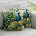 thumbnail image 3 of GOSMITH  Outdoor Pillow Cover Peacock Flowers Watercolor Satin Cushion Covers Beautiful Peacock Decorative Pillowcase for Sofa Car Couch Living Room Bedroom Cooling Pillow case, 3 of 5