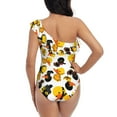 thumbnail image 5 of Honeii Duck In Black Suit1 for women's one-piece swimsuit featuring a chic one-shoulder design experience elegance and style in the water-Large, 5 of 6