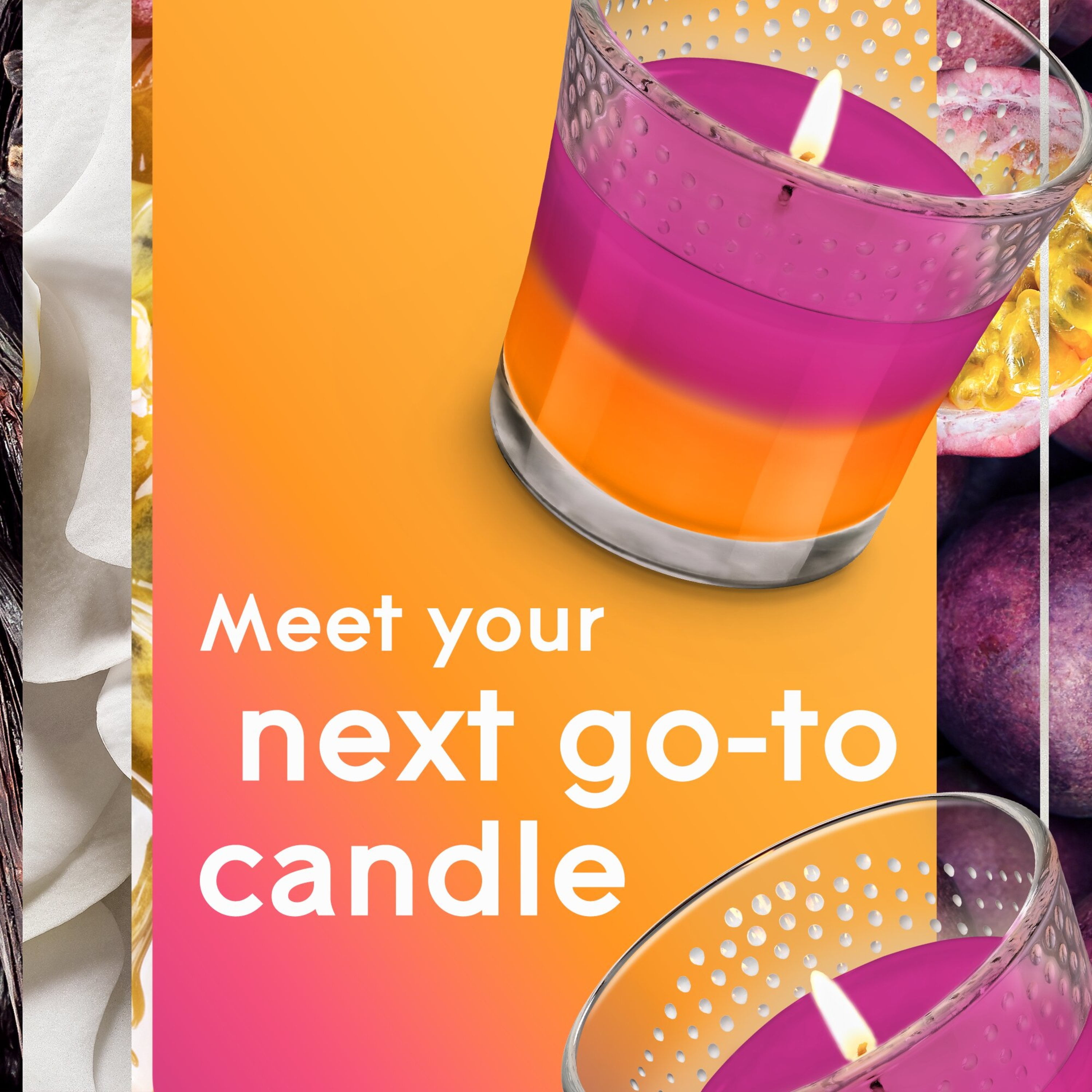 Glade 2 in 1 Candle, Hawaiian Breeze & Vanilla Passion Fruit, Fragrance Infused with Essential Oils, 2 Count