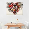 thumbnail image 2 of COMIO  Love Heart Wall Art Canvas Prints Colorful Flowers Painting Bedroom Wall Decor Abstract Floral Pictures for Living Room Bathroom Kitchen Office Home Decoration, 2 of 4