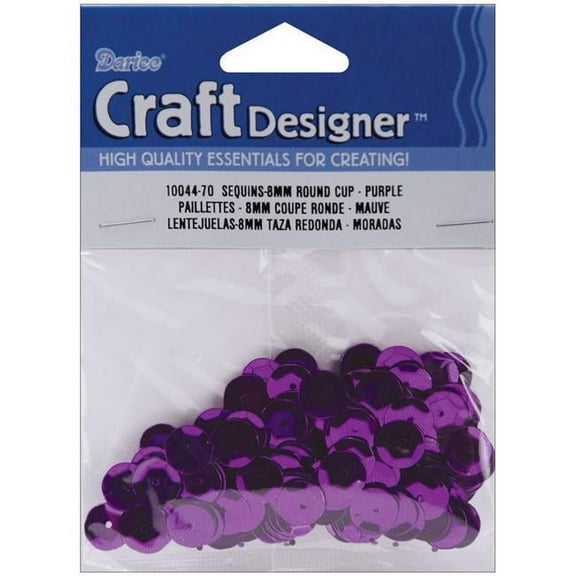 Cupped Sequins 8mm 200/Pkg-Purple