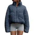 thumbnail image 2 of Puntoco Blusa suelta de manga larga a la moda para mujer, blusas informales de Color sólido, abrigo con cremallera engrosada Puntoco Puntoco-5278, 2 of 8