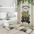 thumbnail image 3 of ZHANZZK Farm Fresh Pineapple 4 Piece Bathroom Set Shower Curtain Bath Rug Contour Mat and Toilet Lid Cover, 3 of 8