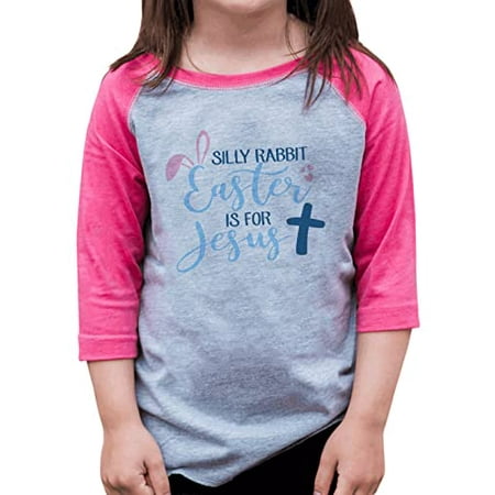 

7 ate 9 Apparel Kid s Happy Easter Shirts - Funny Silly Rabbit Pink Shirt 4T
