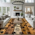 thumbnail image 4 of Area Rug for Living Room, Yellow Brown Non-Slip Indoor Large Carpet for Bedroom/Dining Room, Farmhouse Dog Paw Vintage Washable Low-Profile Rectangle Floor Runner Rugs - 5 x 7 Ft, 4 of 7