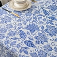 thumbnail image 4 of Vinyl Tablecloth with Flannel Backed Waterproof Oil-Proof PVC Table Cloth Wipeable Spill-Proof Plastic Table Cover for Indoor and Outdoor(Flower, 60 x 84 Inch Rectangle), 4 of 6