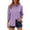 Purple, variant on Purcolt Womens 3/4 Sleeve Tops Dressy Casual Pleated Collared Button Down Shirts Summer Loose Fit Blouses for Work Travel Beach