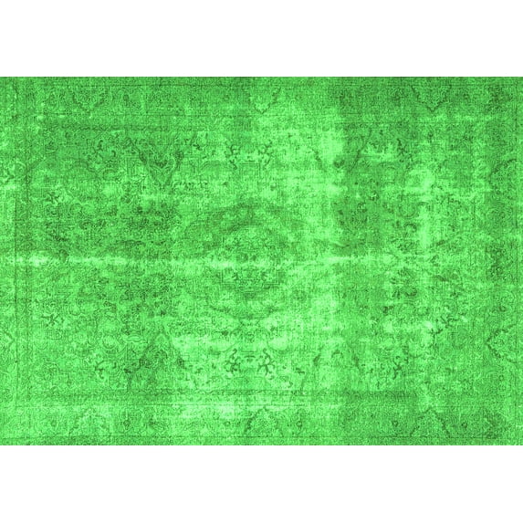 Ahgly Company Indoor Rectangle Persian Green Traditional Area Rugs, 7' x 9'