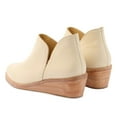 thumbnail image 4 of YDN Women Fashion Almond Closed Toe V Cutout Booties Wedge Low Heel Pull On Ankle Boots Formal Business Office Shoes Size 15 Beige, 4 of 4