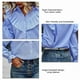 thumbnail image 5 of Camisa de mujer Ticfox con botones cuello vuelto manga larga farol blusa rayas volantes azul S, 5 of 7