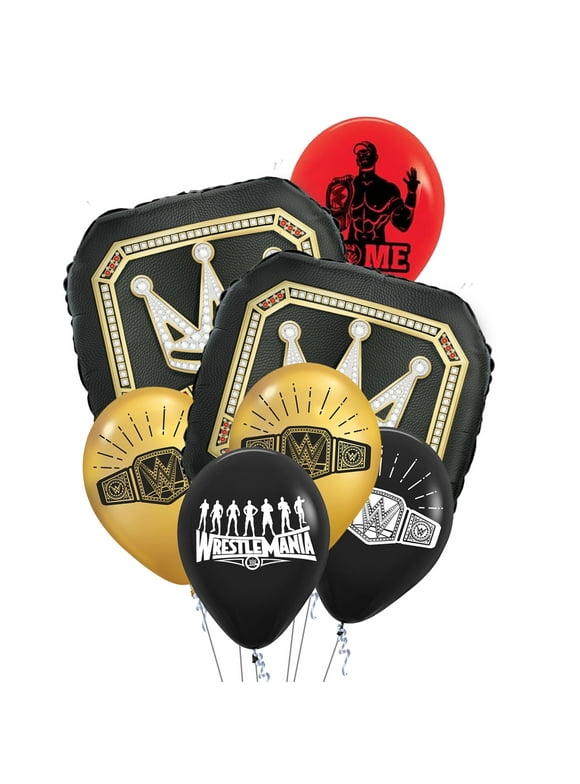 Cymylar Colorful Wrestling Balloons, WWE Themed Birthday Party Supplies(10Pcs)