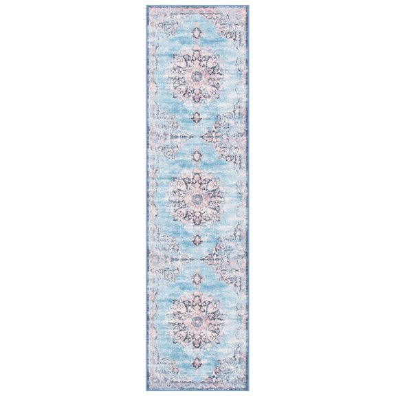 SAFAVIEH Journey Coriander Oriental Machine Washable Runner Rug, Turquoise/Pink, 2'2" x 9'