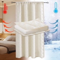 Lapalife Quilted Thermal Insulated Curtain Liner for Winter, Functional Heading Light Heat Sound Cold Blocking Winter Curtain Door Curtain for Living Room Bedroom, 1 Panel