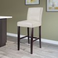thumbnail image 2 of Ira Smooth Fabric Upholstered Bar Height Bar Stool with Wood Legs, 2 of 4