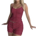 thumbnail image 7 of Women's Polka Dots 2 Piece Outfit Spaghetti Strap Sleeveless Crop Top Camisole and Shorts Pajamas Set Sleepwear Nightwear, 7 of 7
