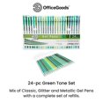 thumbnail image 2 of OfficeGoods Gel Pen Set Green Colored Gel Ink Pens with Refill Pack 24 Gel Pens, 2 of 10