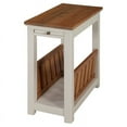thumbnail image 1 of Savannah Chairside Magazine End Table w/Pull-out Shelf Ivory with Wood Top, 1 of 4