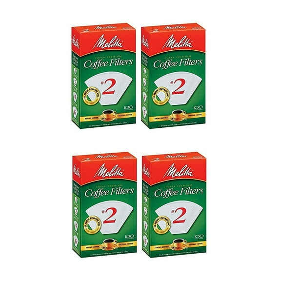 Melitta U S A Inc 622712 No. 2 Cone White Paper Filter, 100 Count Pack of 4
