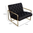 thumbnail image 5 of Benjara Masy Accent Armchair- Black Tufted Velvet Angled Seat & Back- Gold Legs, 5 of 6