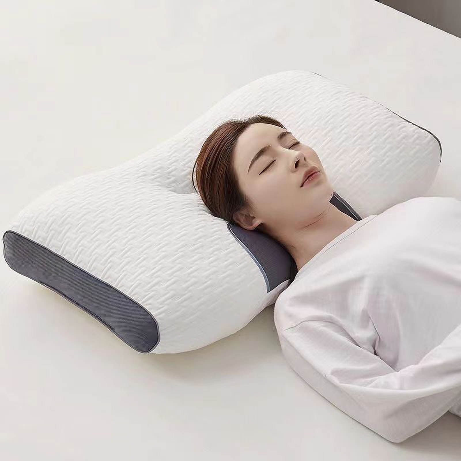 Tri-Core Cervical Support Pillow for Neck, Shoulder, and Back Pain Relief; Ergonomic Orthopedic Contour - for Back and Side Sleepers,Helps Sleep- Gentle
