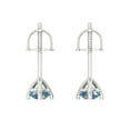 thumbnail image 4 of 14K Solid Gold Screw Back Stud Earrings for Women | 0.5 cttw Round Cut Blue Moissanite | White Gold, 4 of 5