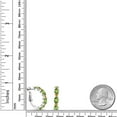 thumbnail image 2 of Gem Stone King 925 Sterling Silver Green Peridot and Yellow Created Sapphire Hoop Earrings for Women (4.30 Cttw, Gemstone Birthstone, Oval 6X4MM), 2 of 4