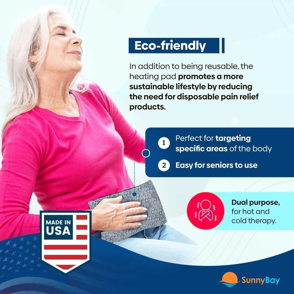SunnyBay Small Microwave Heating Pad, Microwavable Versatile Cold/Heated Neck and Shoulder Wrap for Back Pain and More, Moist Heat Cotton-Fleece Pad, 6x11 Inches, Blue-Stars, Pack of 2