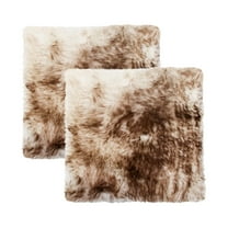 Natural New Zealand Sheepskin Chair Pad | 2-Pack | Gradient chocolate | 17"x17"
